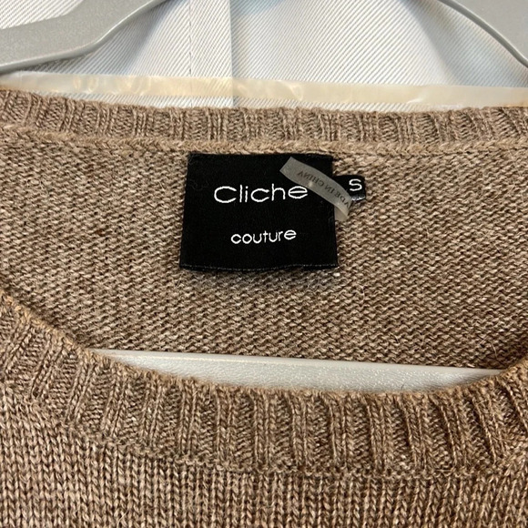 Cliche Couture Wool Blend Crewneck Puppy Pullover Sweater Size Small - Picture 3 of 7